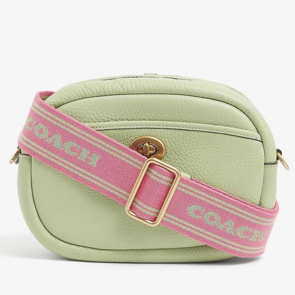 Coach Bags Coach Green And Pink Leather Cross Body Camera Bag Poshmark